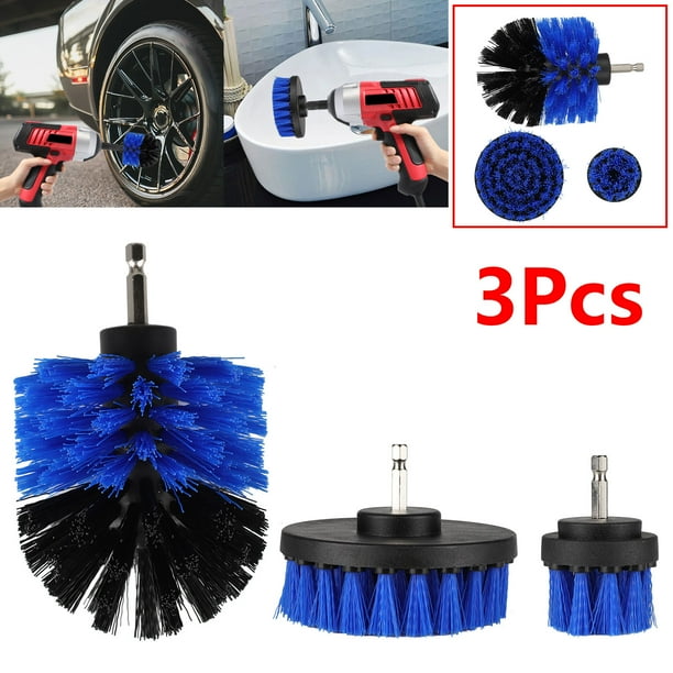 Drill Brush Attachment Set, TSV 3PCS Scrub Brush Drill Powered Car