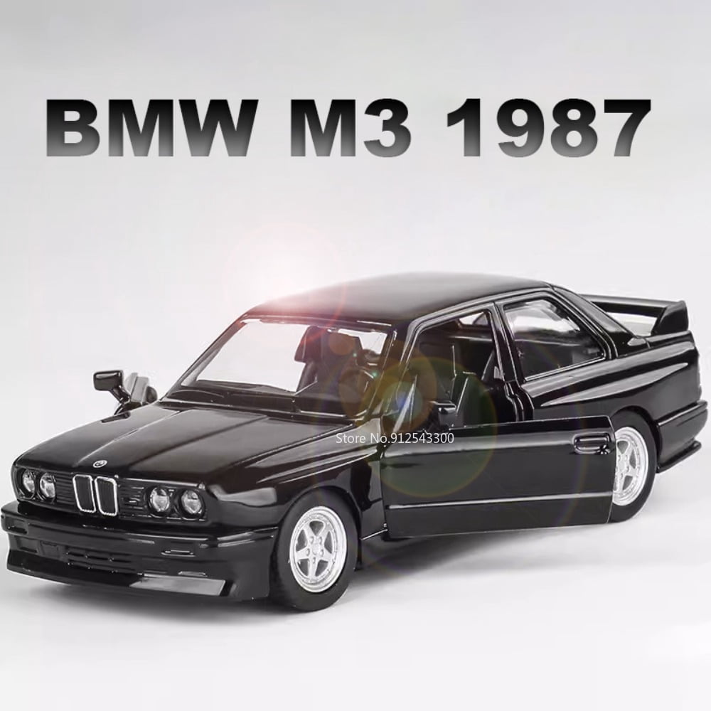1/36 Scale BMW M3 1987 Toy Car Models Alloy Diecast Doors Opened Pull Back Retro Vehicle Models for Kids Boys Gifts Collection
