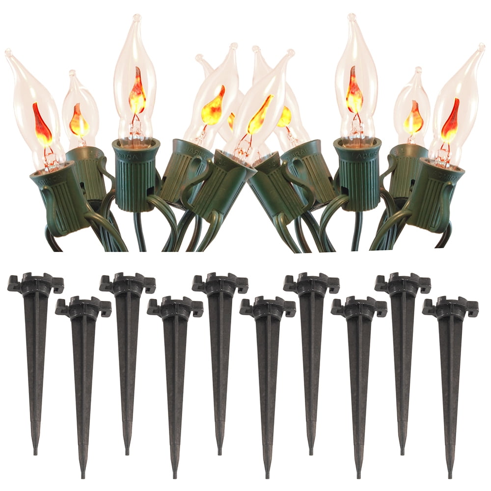 Lumabase Electric Pathway Lights, Flickering Orange