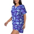 thumbnail image 3 of Womens Pajama Sets With Pocket, Purple Blue Paisley Lounge Sets Short Sleeve Sleepwear PJ Sets for Women, 3 of 6