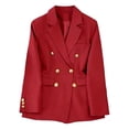 thumbnail image 7 of Cmfcve Women's Double Breasted Blazer Jacket Lapel Collar Long Sleeve Oversized Dressy Casual Suit Coat, 7 of 7