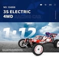 thumbnail image 3 of WLtoys-coche teledirigido eléctrico de alta velocidad, vehículo de carreras profesional de 60 KM/H con batería 3S, 4WD, sin escobillas, juguetes de Control remoto, 124008, 3 of 4