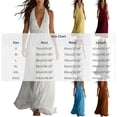 thumbnail image 3 of Halter Neck V-Neck Sleeveless Maxi Dress Solid Color Flowy Dress Casual Summer Party Evening Gown for Women Yellow XL(XL), 3 of 8