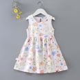 thumbnail image 2 of Robes pour Bébé Fille Robe d'Été Sans Manches à Fleurs Décontractée pour Vacances à la Plage et Usage Quotidien Robe Blanche 5 Ans-6 Ans, 2 of 4