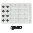 thumbnail image 2 of Controlador USB MIDI Pad, 16 Almohadillas Retroiluminadas RGB Portátil SMC PAD Controlador MIDI Bluetooth Recargable De Baja Latencia Estable Para OS X Para Principiantes, 2 of 7