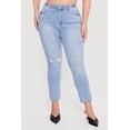 thumbnail image 3 of Women's Plus Size WAX Raw Hem Distressed Jeans, 3 of 4