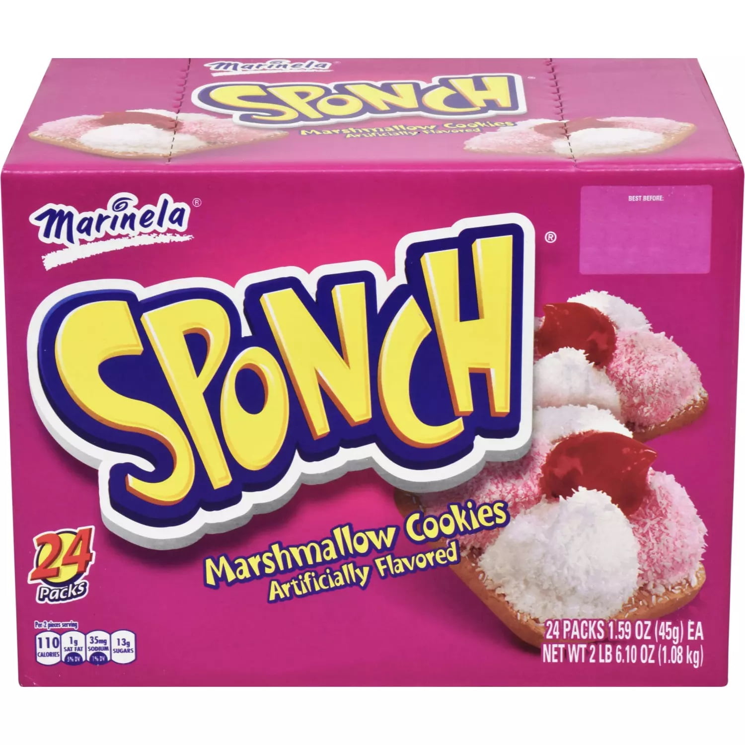 2 Pack | Marinela Sponch Marshmallow Cookies (1.59oz / 24pk)