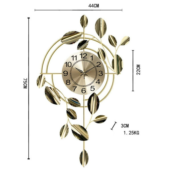 Relojes de pared grandes, reloj de pared moderno y elegante con números  arábigos, relojes de pared grandes silenciosos que no hacen tictac, relojes  de