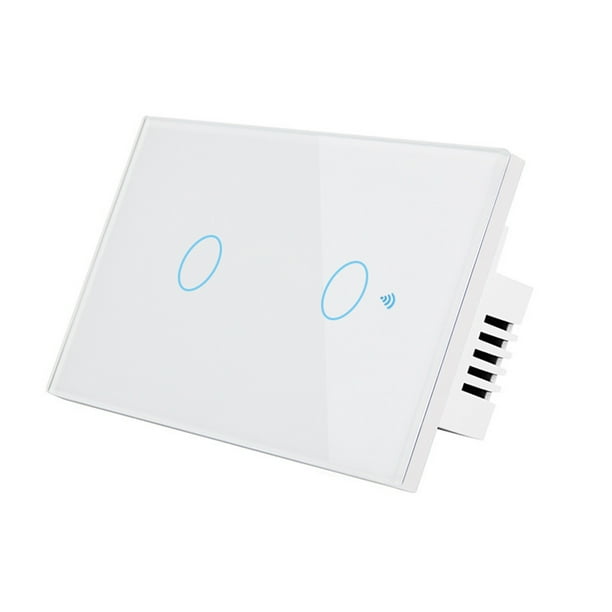 Interruptor inteligente Interruptor inteligente Wi-Fi Interruptor de luz Control de voz, Control rem CACAGOO 2 bandas sin cable neutro