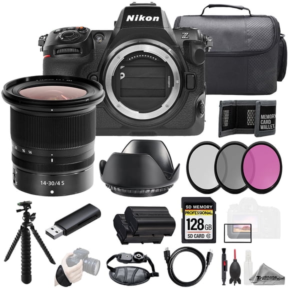 Nikon Z8   Z 14-30mm f/4 S Lens 128GB   Ext Bat  3 PC Filter- Kit (International Version)