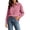 Pink women collared button down shirt a1, variant on Tusihei Women's Collared Long Sleeve Button Down Shirt Work Top with Pocket Casual Solid Blouse Fall Spring Office Tunic Tee, Black L