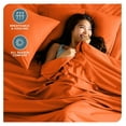 thumbnail image 3 of Queen Sheet Set - Luxury 1800 Ultra-Soft Microfiber Bed Sheets - Double Brushed - Deep Pockets - Easy Fit - 4 Piece Set - Bedding Sheets & Pillowcases (Queen, Orange), 3 of 9
