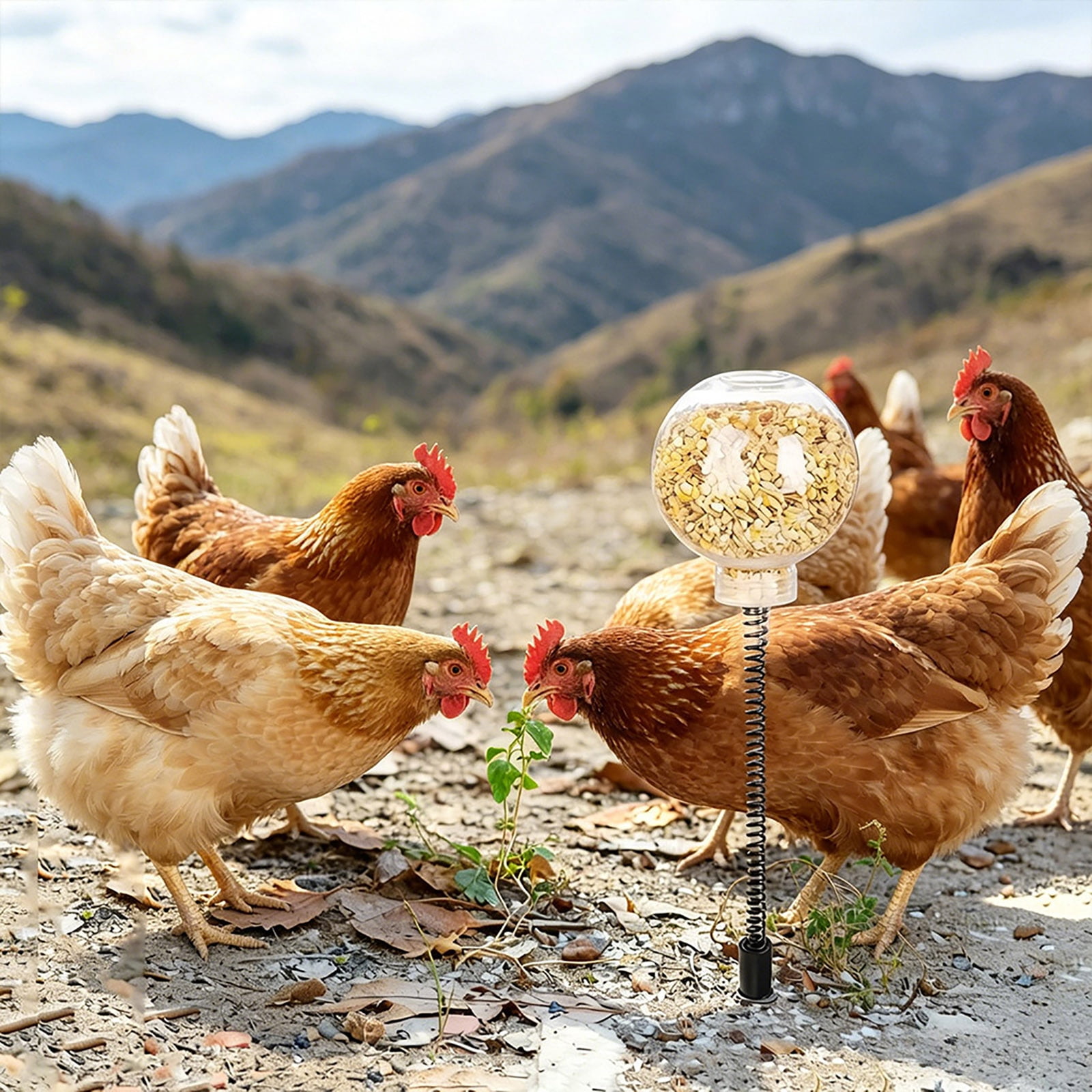 1PCS Chicken Dispenser Toy for Poultry Large Capacity Interactive Feeder Chicken Enrichment Toys, Boredom Busting Fun Maintain Your Hens Entertained