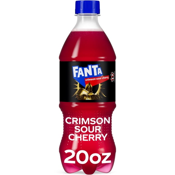 Fanta Crimson Sour Cherry Soda Pop Bottle, 20 fl oz