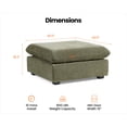 thumbnail image 2 of CHIC HOUSE Module for Modular Oversized Couch, Corduroy Customizable Chaise, Chenille Fabric Ottoman for Sectional Sofa, Upholstered Convertible Seater Corner (Single Ottoman, Chenille-Green), 2 of 10