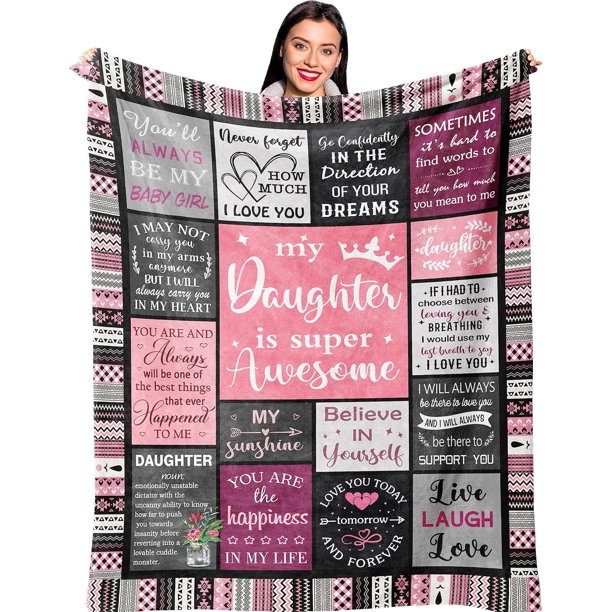 LHSHID Daughter Gifts Gifts for Daughter from Mom Daughter Birthday Gifts Idea Daughter Gift from Mom Dad Birthday Gifts for Daughter Adult Birthday Gifts Blanket for Daughter 50"x60"