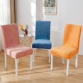 thumbnail image 4 of Housse de Chaise Crème Orange Améliorée à Haute Élasticité avec Dossier Intégré - Design Gaufré Épaissi, Détachable et Lavable, Ajustement Universel Toutes Saisons pour Chaises avec Hauteur de Dossier 45-55 cm et, 4 of 6