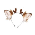 thumbnail image 1 of Diadema con orejas de venado, decoración de cosplay, artesanías suaves, gorros ligeros, tocados, tocados, accesorios para fotos, adorable, aro para el Marrón Hugo aro de pelo, 1 of 10