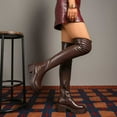 thumbnail image 6 of Fashion Over The Knee Boots Elegant Stretchy Knee High PU Leather Long Boots With Heels for Styles, 6 of 9