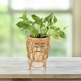 thumbnail image 4 of RENACLIPY Balcony Rattan Flower Basket With Handle Plant Pot Stand Rattan Light Brown Decoration Weddings 1Pack, 4 of 6