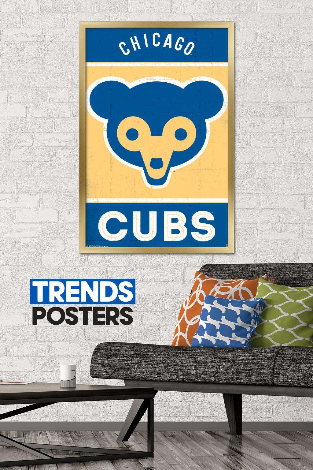 MLB Chicago Cubs - Retro Logo 14 Wall Poster, 22.375" x 34", Framed