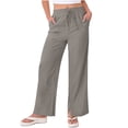 thumbnail image 2 of Sweatpants Womens Solid Color High Waist Wide Leg Pants With Pockets, 2 of 6