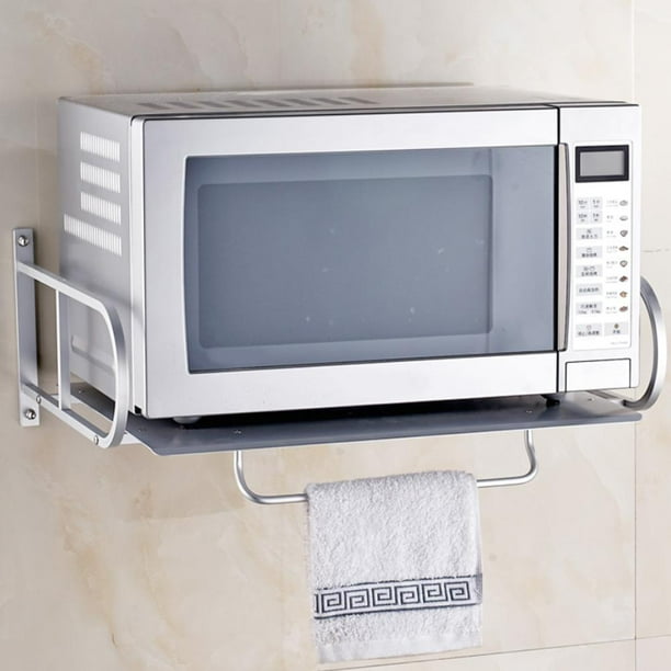 Mgaxyff Home Kitchen Alumimum Wall Mount Microwave Rack Support Bracket