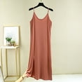 thumbnail image 3 of Gfyviroh Spaghetti Strap Nightgowns for Women Thin Summer Sleeveless Modal Nightshirts Solid Color Side Slit Sleepwear Nightdress, 3 of 5