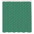 thumbnail image 3 of Plaid Shower Curtain, Traditional Rectangles and Squares Geometric Arrangement Optical Illusion, Fabric Bathroom Set with Hooks, 69"WX70"L, Black Cream and Green, by Ambesonne, 3 of 3
