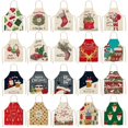thumbnail image 3 of Diseño navideño de lino Santa Claus cocina familiar para hornear accesorios de fiesta delantales, 3 of 5
