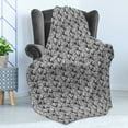 thumbnail image 4 of Abstract Soft Flannel Fleece Blanket, Monochrome Style Illustration of Curls Motif Repeated Motifs Vertical, Cozy Plush for Indoor and Outdoor Use, 70" x 90", Charcoal Grey and White, by Ambesonne, 4 of 5