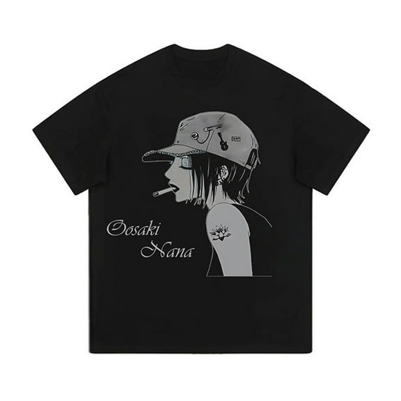 Nana Osaki T-Shirts Shinichi Okazaki Black Stone Summer Cotton Top Harajuku Manga Nana T-Shirts