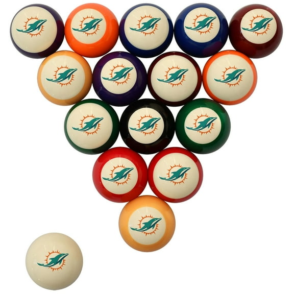 Imperial Cream Miami Dolphins Retro Billiard Ball Set