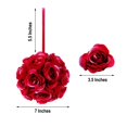 thumbnail image 3 of CHOK 2 Pack | 7” Mauve Flower Ball Silk Rose Pomander Kissing Ball, 3 of 11