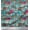 Teal Green, variant on Soimoi Cotton Duck Fabric Artistic Flower & Square Geometric Print Fabric by Yard 42 Inch Wide