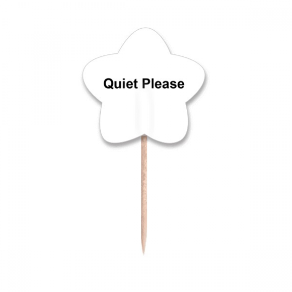 Quite Please Warning Symbol Pattern Toothpick Flags Star Lable Cupcake Picks