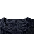 thumbnail image 5 of ZCFZJW Mens Crewneck Sweater Lightweight Casual Fall Winter Waffle Knitted Pullover Jumper Tops Raglan Sleeve Knitwear Sweaters Dark Blue XXXL, 5 of 6