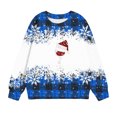 thumbnail image 2 of Odeerbi Toddler Boys Girls Christmas Sweatshirt Plaid Crewneck Sweatshirts 1-12 Years Children's Long Sleeve Printed T-shirt Round Neck Top Blue, 2 of 4