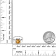 thumbnail image 5 of Gem Stone King 925 Sterling Silver Yellow Citrine and White Created Sapphire Engagement Ring for Women | 2.10 Cttw | Cushion Checkerboard 8MM | Gemstone November Birthstone | Size 7, 5 of 6
