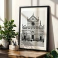 thumbnail image 4 of Basilica di Santa Croce, Firenze 01 B&W - Florence Tuscany Italy Photography Black Framed Wall Art Print 16 x 24 inches, 4 of 8