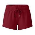 thumbnail image 5 of YVNAURA Womens High Rise Elastic Shorts with Pockets, 2026 Summer Casual Pull On Tummy Control Yoga Shorts for Women, Lightweight Breathable Outdoor Sports Gym Running Shorts,Wine,XXL, 5 of 6