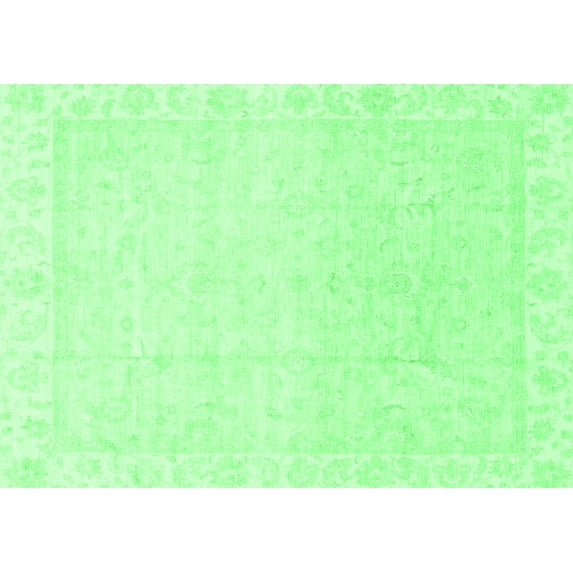 Ahgly Company Indoor Rectangle Abstract Emerald Green Modern Area Rugs, 5' x 8'