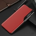 thumbnail image 2 of Dteck Case for Samsung Galaxy A02/M02,Luxury Bookstyle Mirror View Window Electroplate Plating Stand Scratchproof Full Body Protective Flip Leather Slim Cover for Samsung Galaxy A02,Red, 2 of 5