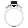 thumbnail image 4 of 3 ct Cushion Cut Natural Onyx Three-Stone Engagement Ring for Women in 18K White Gold, 4 of 5