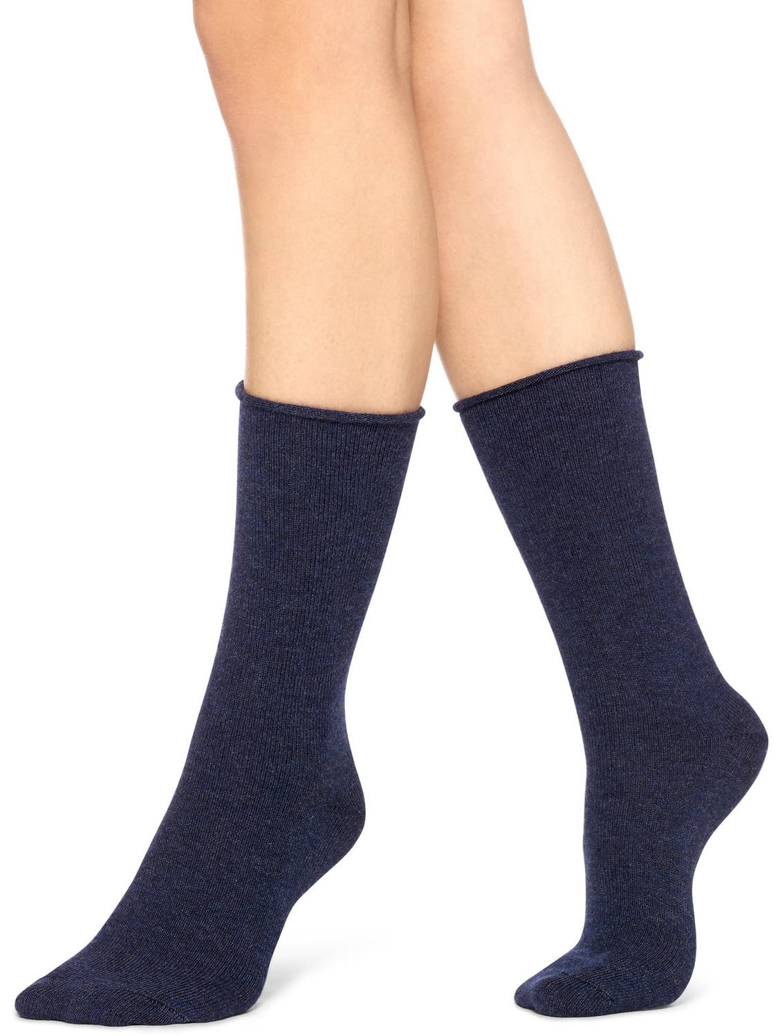 Women's wool slouch roll top sock
