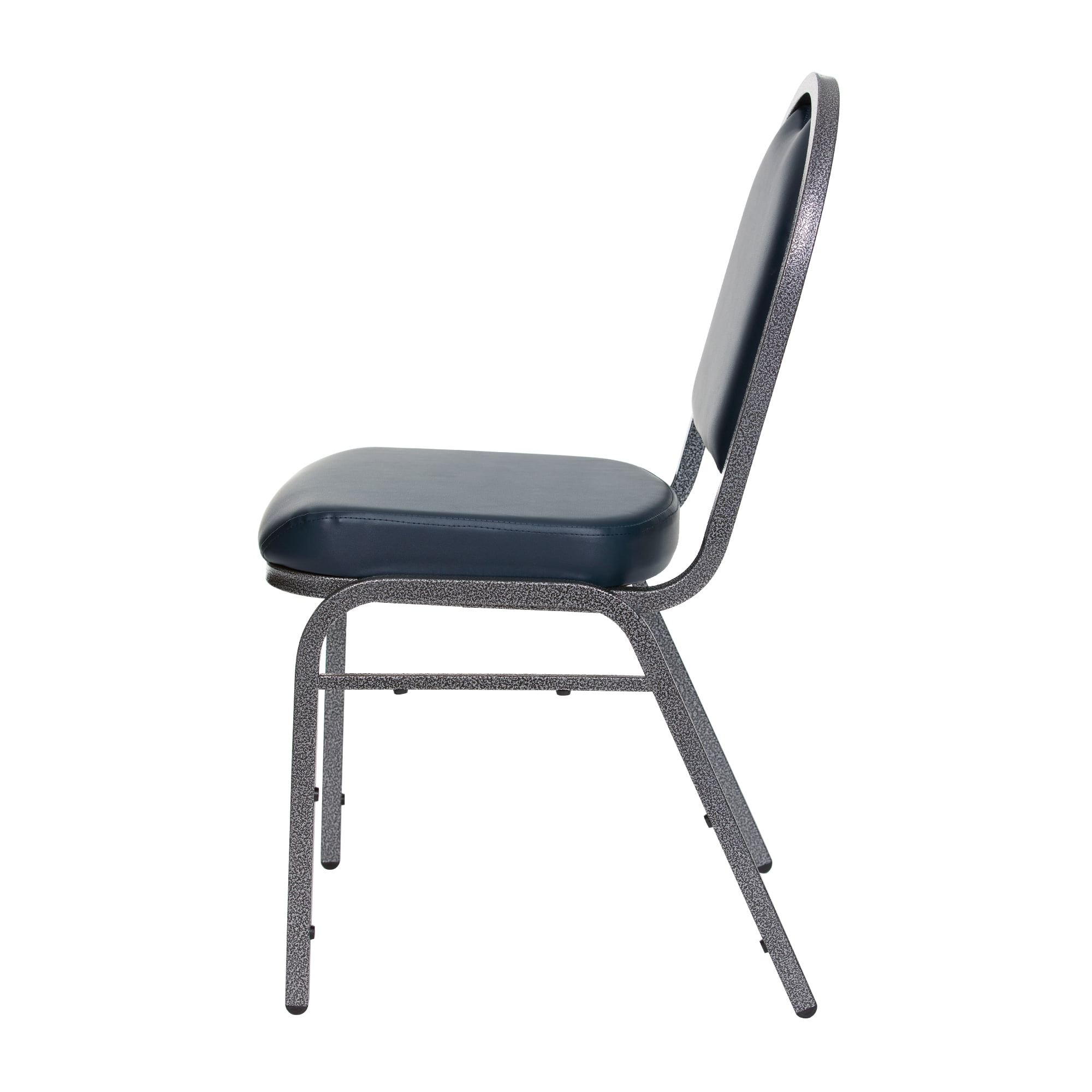 Hampden Furnishings Celia Collection Vinyl Banquet Chair, Dark Blue, Pack of 2