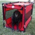 SP Large Folding Dog Kennel, Large, Red, Polyester, Plastic