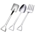 thumbnail image 2 of 1 juego de sopa de cuchara de mezcla de agua Disfrute de una cuchara de pastel de cucharas Mango de metal Spoon, 2 of 7