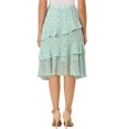 thumbnail image 3 of Allegra K Women's Elastic Waist Ruffle Hem Layered Chiffon Midi Skirt, 3 of 5