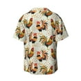 thumbnail image 2 of KLL Colorful Roosters Print Men's Shirt Short Sleeve Button Down Summer Cuba Beach Shirts- XX-Large, 2 of 7